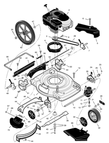 Mower Housing Assembly Diagram and Parts List for 229510X99A 2004 Briggs and Stratton Lawn Mower